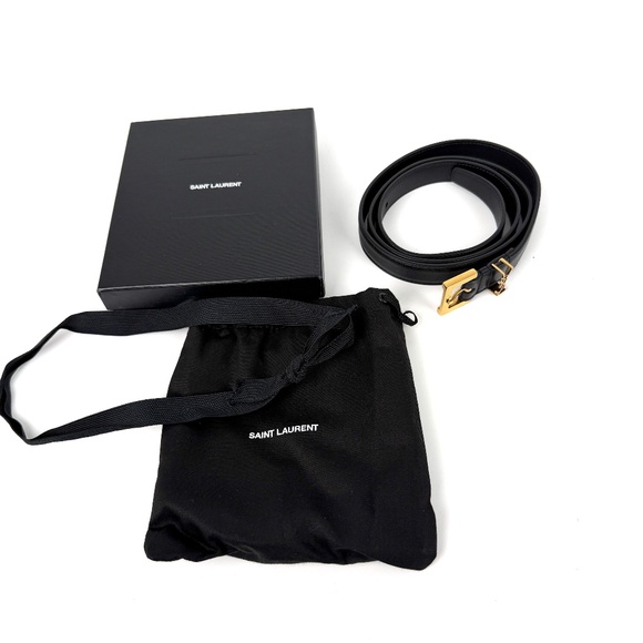 Saint Laurent Skinny YSL Logo Buckle Leather Belt 95 38 main image 9